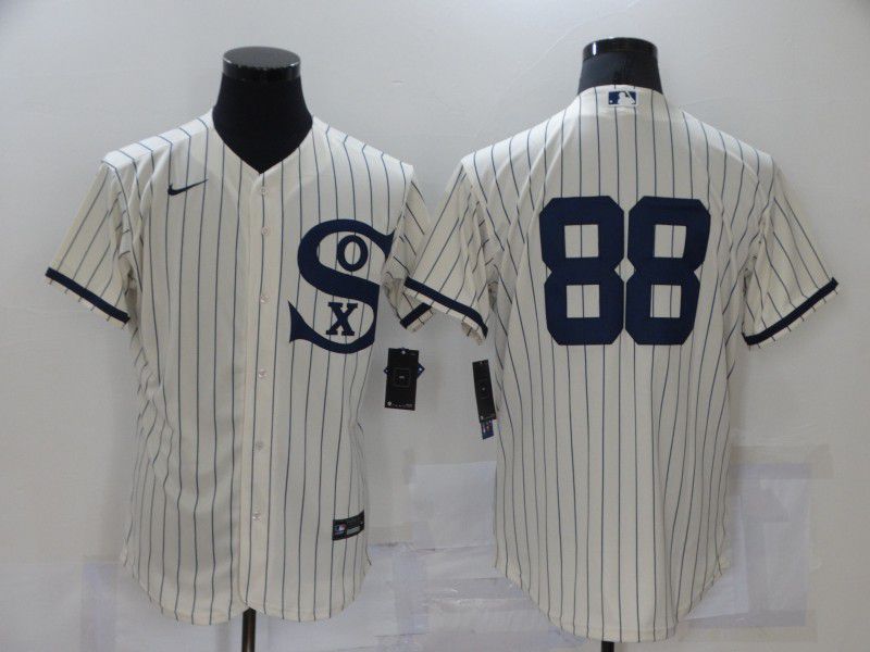 Men Chicago White Sox #88 No Name Cream stripe Dream version Elite Nike 2021 MLB Jerseys